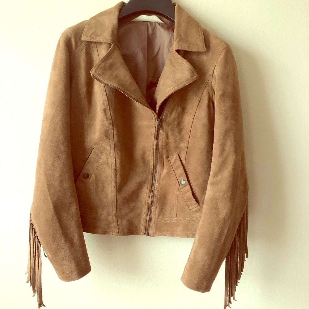 Hollister Fringe Faux Suede Jacket S